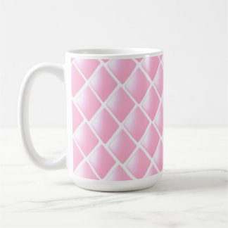 Caneca De Café Desenho de Diamante Rosa e Branco