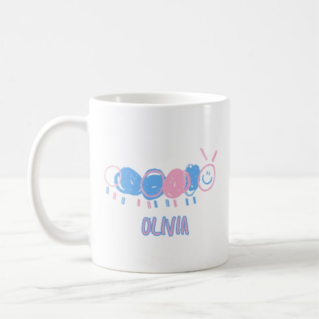 Caneca De Café Desenho de Dodle De Crianças Personalizadas E Boni (Esquerda)
