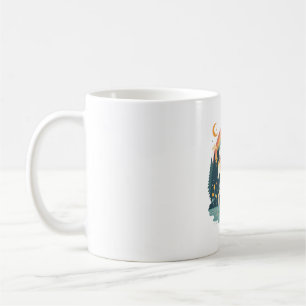 Caneca De Café Desenho de Fantasia de Unicórnio Arco-íris Vintage