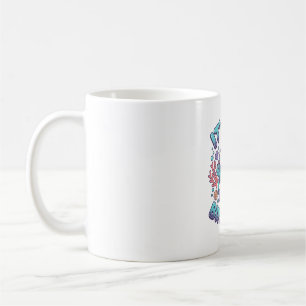 Caneca De Café Desenho de gravação vintage de tartaruga de 3º ani
