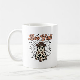 Caneca De Café Desenho de Halloween Fantasma Ocidental Boo Yall