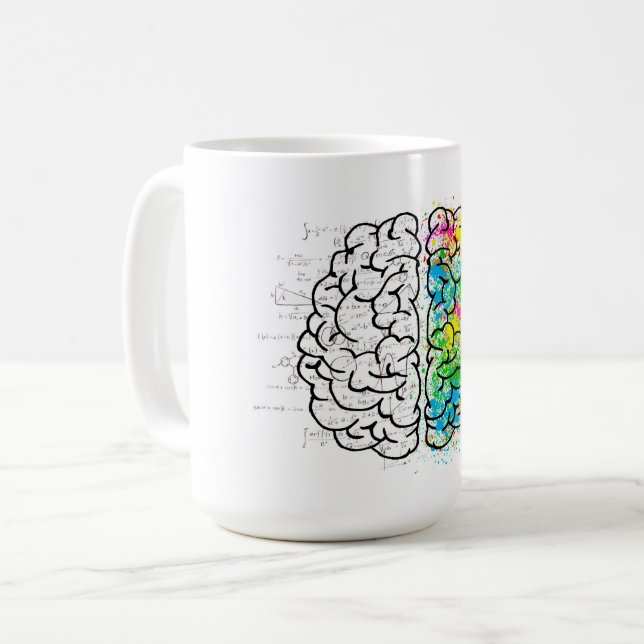 Caneca De Café Desenho de ideias de psicologia da mente cerebral (Frente Esquerda)