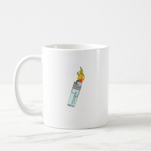 Caneca De Café Desenho de isqueiro e chama (Esquerda)
