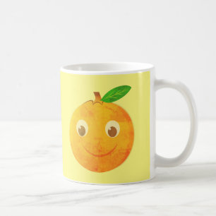Caneca De Café Desenho de Laranja Vintage de Desenho Animado Fofo