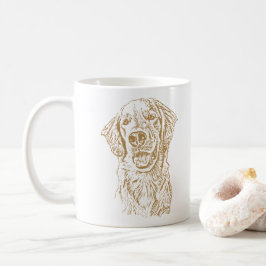 Caneca De Café Desenho de Mão Personalizado do Cachorro do Retrie