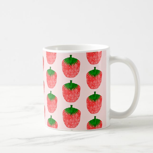 Caneca De Café Desenho de Morango (Direita)