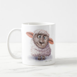 Caneca De Café Desenho de ovelha de bola de algodão