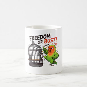 Caneca De Café Desenho de Papagaio de Pássaro Bravo ou Engraçado