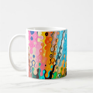 Caneca De Café Desenho de pasta de óleo. fundo de cor abstrato. F
