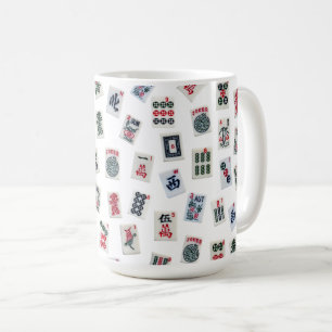 Caneca De Café desenho de peças de Mahjongg