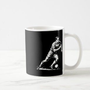 Caneca De Café Desenho de Pixel Art de Bola de Futebol em Movimen