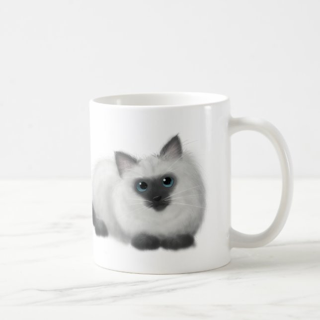 Caneca De Café Desenho de Ragdoll (Direita)