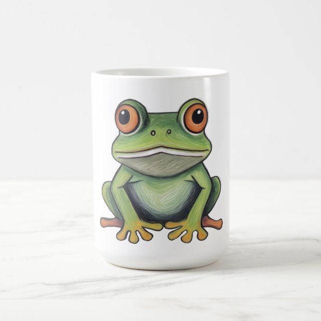 Caneca De Café Desenho de sapo com lápis de cor (Centro)