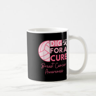 Caneca De Café Desenho De Sensibilização Do cancer Para Um Vôlei