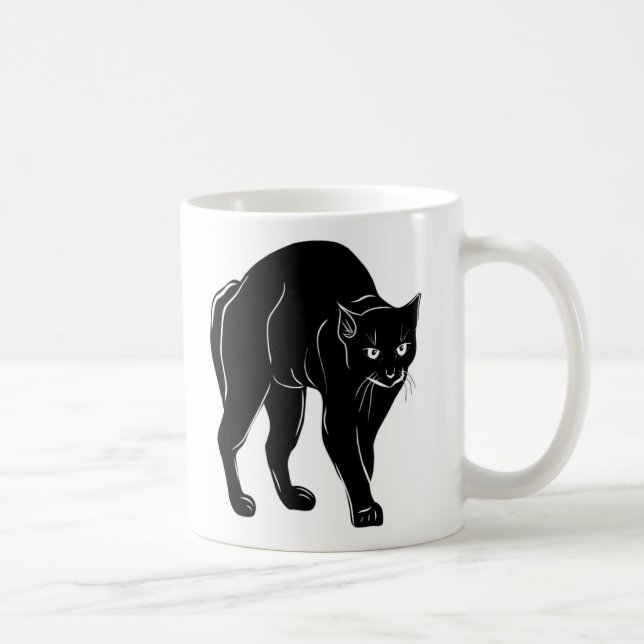 Caneca De Café Desenho de Silhueta Preta de Vento Halloween (Direita)