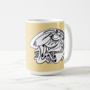 Caneca De Café Desenho de tinta de três aspectos