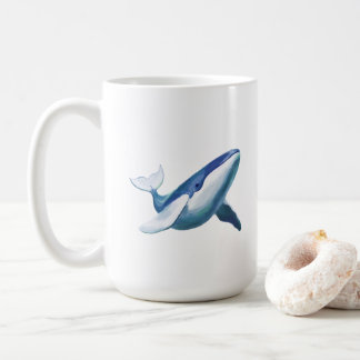Caneca De Café Desenho de uma baleia-jubarte fofa nadando