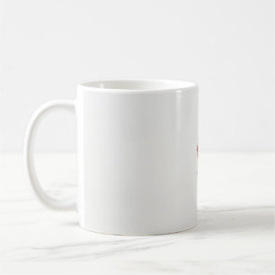 Caneca De Café desenho de uma flor vermelha e folhas numa bana br