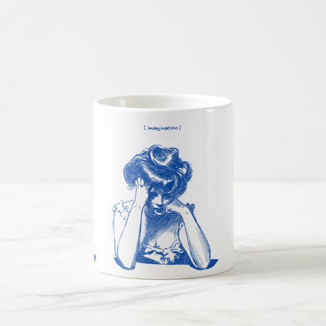 Caneca De Café Desenho de uma Mulher com Mug "Imaginação" (Centro)