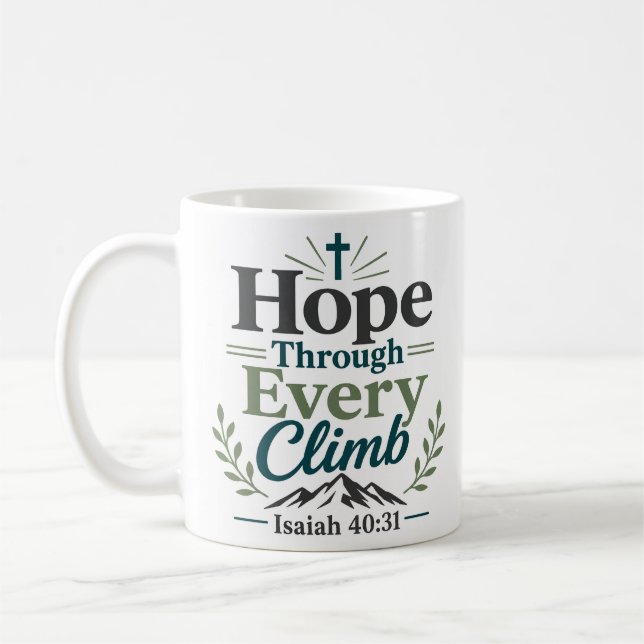 Caneca De Café Desenho de Versículo Bíblico Esperança Através de  (Esquerda)