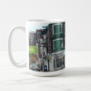 Caneca De Café Desenho do Centro Madison, Wisconsin