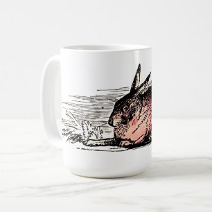 Caneca De Café Desenho do Coelho Vermelho Vintage