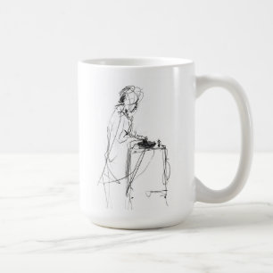 Caneca De Café Desenho do Jogador DJ Elegante abstrato