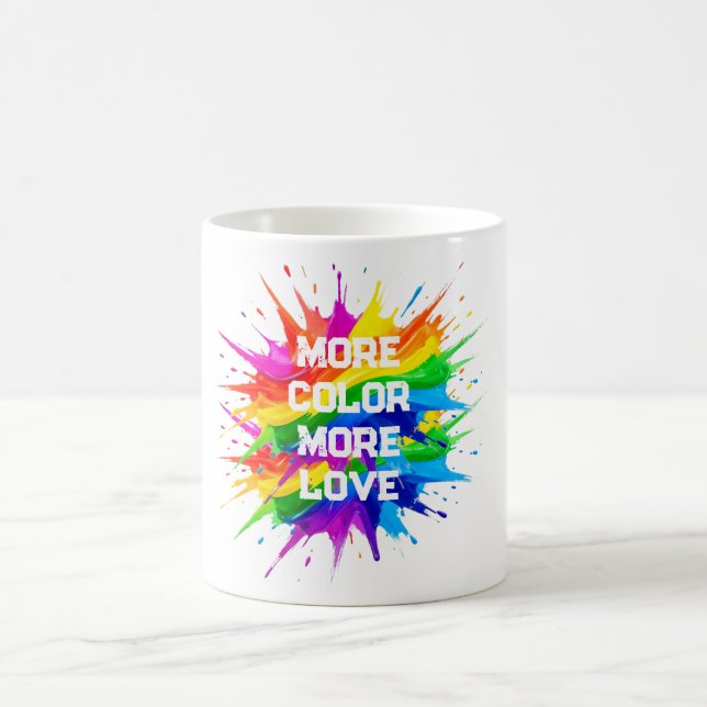Caneca De Café Desenho do Mês do Orgulho com Explosão de Arco-íri (Centro)