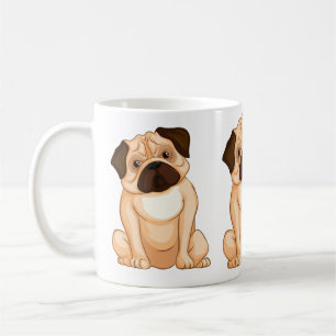 Caneca De Café Desenho do Pug Mal-humorado