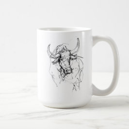 Caneca De Café Desenho do Retrato abstrato Bull