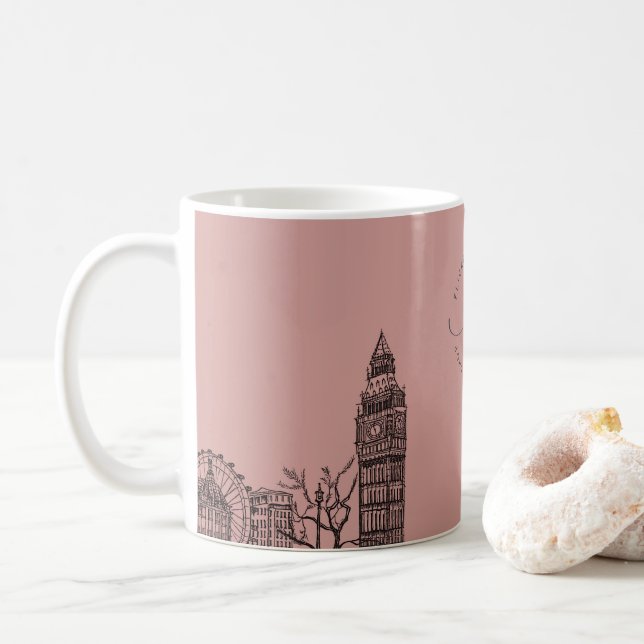 Caneca De Café Desenho do Tom Floral Flickermuse (Com Donut)