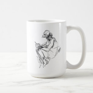 Caneca De Café Desenho do viciado em telefone abstrato