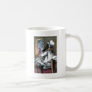 Caneca De Café Desenho do vintage: O lobo na roupa da avó