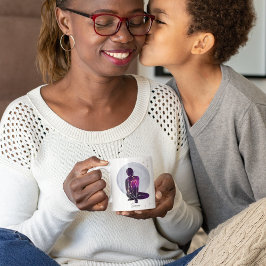 Caneca De Café Desenho do Zodíaco Escorpião Feminino Roxo Dourado