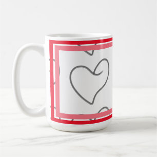 Caneca De Café Desenho Elegante em Forma de Coração