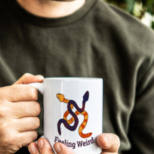 Caneca De Café Desenho engraçado de cobras multicoloridas desenha