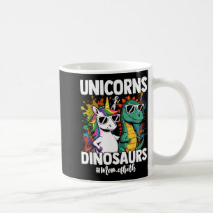Caneca De Café Desenho engraçado de unicórnio e dinossauro para a
