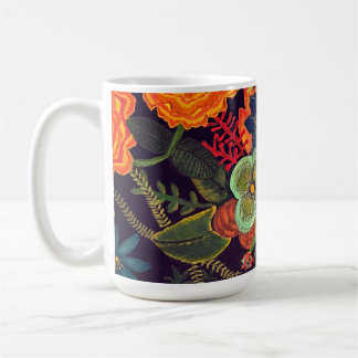 Caneca De Café Desenho Floral de Pintura Acrílica Boho