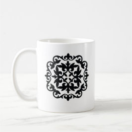 Caneca De Café Desenho Floral Ornamental