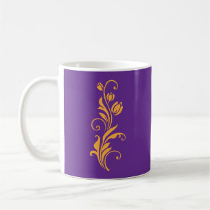 Caneca De Café Desenho Floral Ornamental de Flores