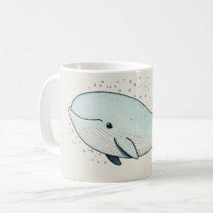 Caneca De Café Desenho Fofo de Baleia de Desenho Animado