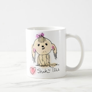 Caneca De Café Desenho Fofo de Shih Tzu Doodle Feminino