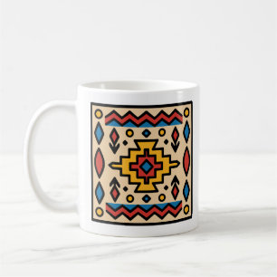 Caneca De Café Desenho Geométrico Nativo Americano do Sudoeste