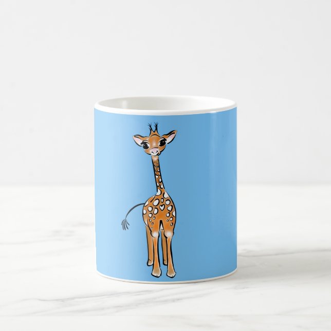 Caneca De Café Desenho girafa bonito, animais safari (Centro)