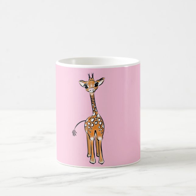 Caneca De Café Desenho girafa bonito, animais safari (Centro)