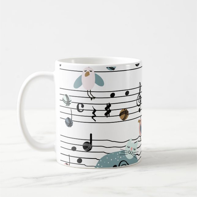 Caneca De Café Desenho gráfico bonito desenhado à mão, ilustrando (Esquerda)