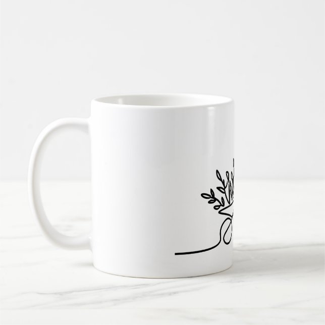 Caneca De Café desenho linear de um agricultor ou jardineiro (Esquerda)