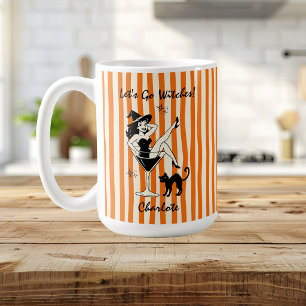 Caneca De Café Desenho Mágico Vamos Lá Bruxas Halloween Despedida