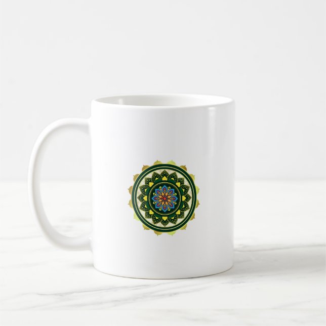 Caneca De Café Desenho MandalaCaneca Clássica, 330 ml (Esquerda)