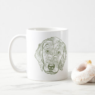 Caneca De Café Desenho Mão Personalizado do Cão Labradoodle